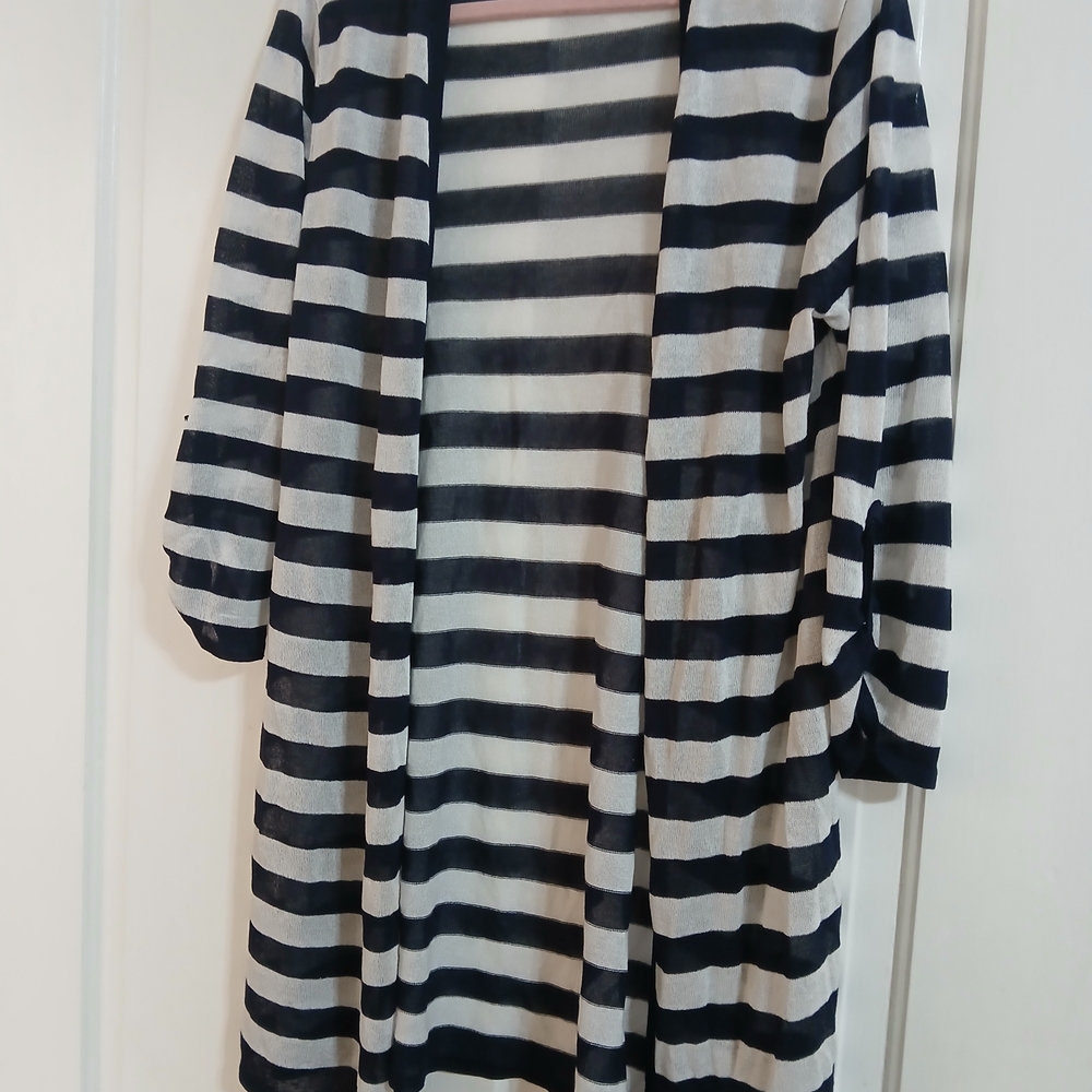 Cato Black and White Striped Vest